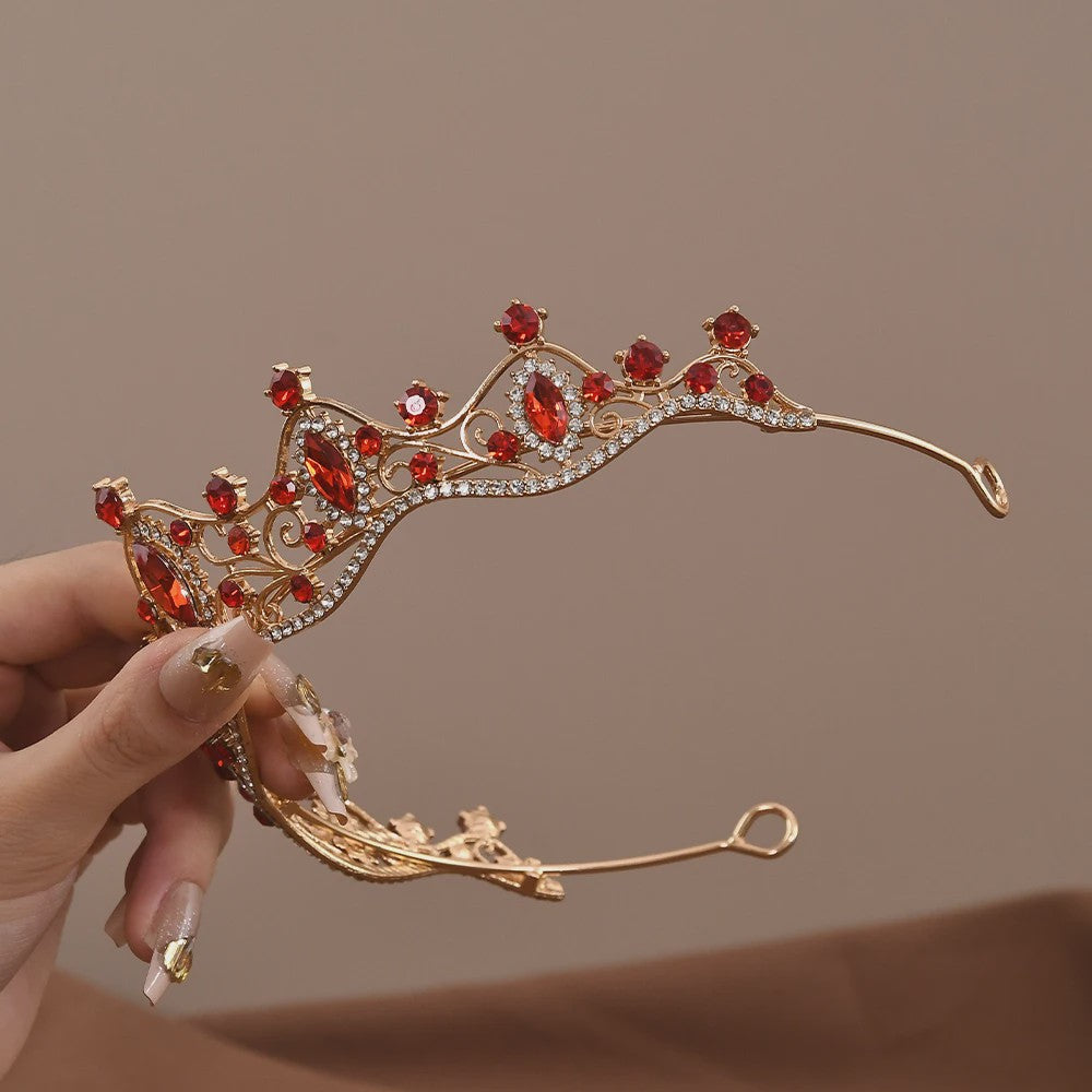 Vintage Barok Kristallen Tiara Kroon met Strass - Bruids & Feest Haaraccessoire
