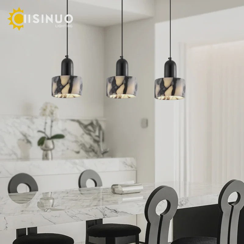 Luxe Marmeren Hanglamp - Verstelbare Snoer - Sfeervolle Verlichting voor Woonkamer & Slaapkamer
