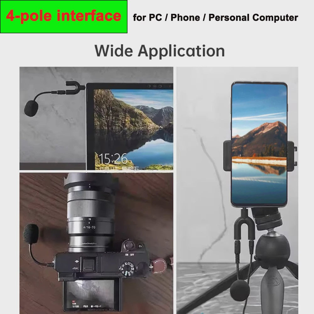 Flexibele Mini Microfoon met 3.5mm Jack voor Telefoon, PC & Laptop
