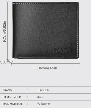 Stijlvolle Heren Portemonnee van PU Leer - Dun, Vouwbaar & Creditcardhouder