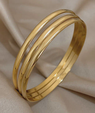 Set van 3 Gouden Bangle Armbanden - 18K Verguld Roestvrij Staal