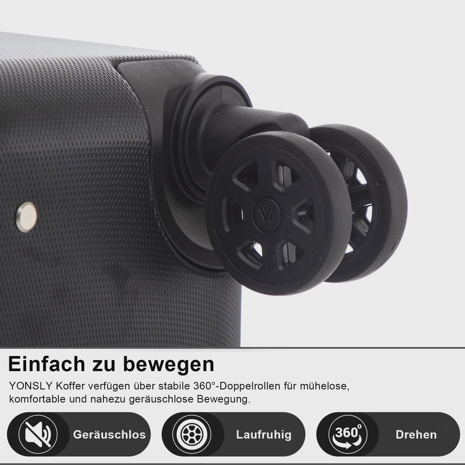 YONSLY Hardcase Koffer 16/20/24/28 Inch - Lichtgewicht 4-Wiel Trolley met Cijferslot
