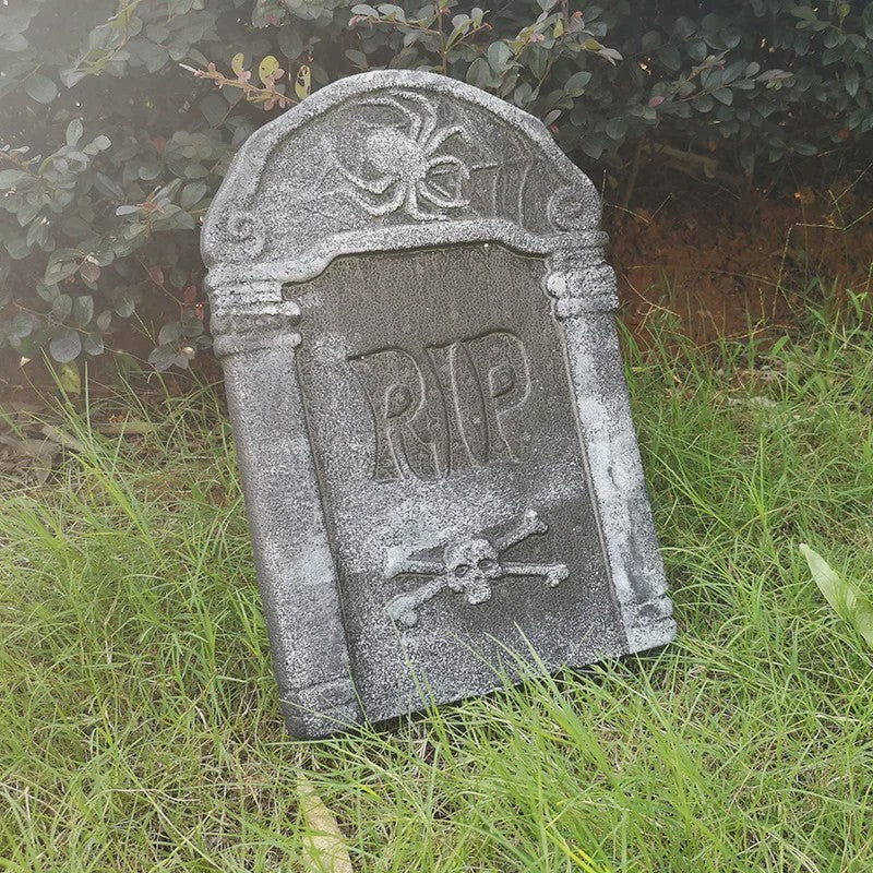 4x Halloween Grafsteen Decoratie - RIP Schedel Grafsteen voor Tuin & Feest
