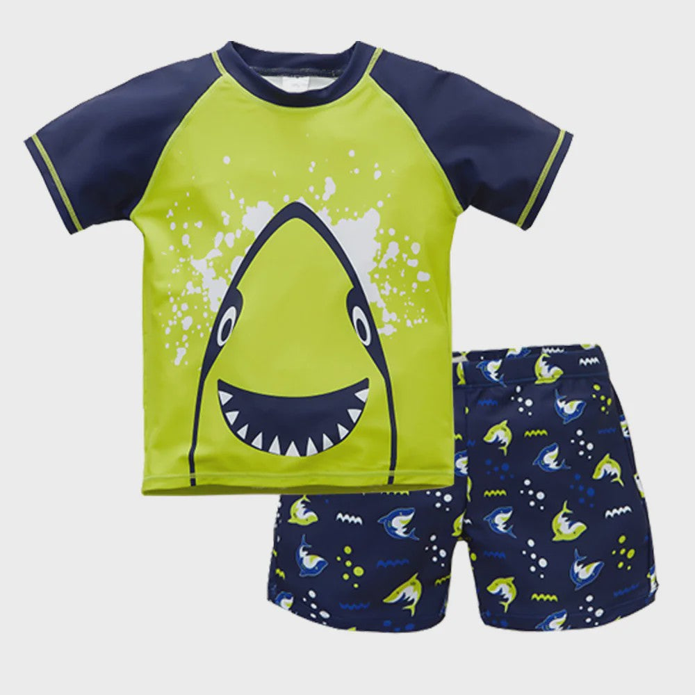 Zomer Zwempak Set Jongens met Haaienprint - T-shirt en Boardshort