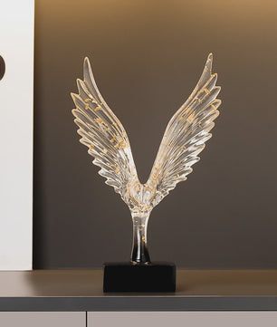 Abstracte Gouden Adelaar Sculptuur - Decoratieve Hars Beeldje voor Thuis