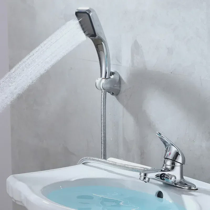Badkamer Kraan met Douchefunctie - Wastafelmengkraan Warm & Koud - Chroom