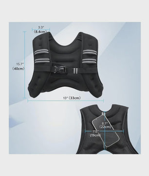Verzwaarde Vest 5.4kg (12 Lbs) - Verstelbaar & Ademend voor Fitness, Yoga, Jogging