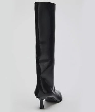 Dames Laarzen met Hoge Hak en Puntige Neus - Stijlvolle Lange Laarzen voor Herfst & Winter