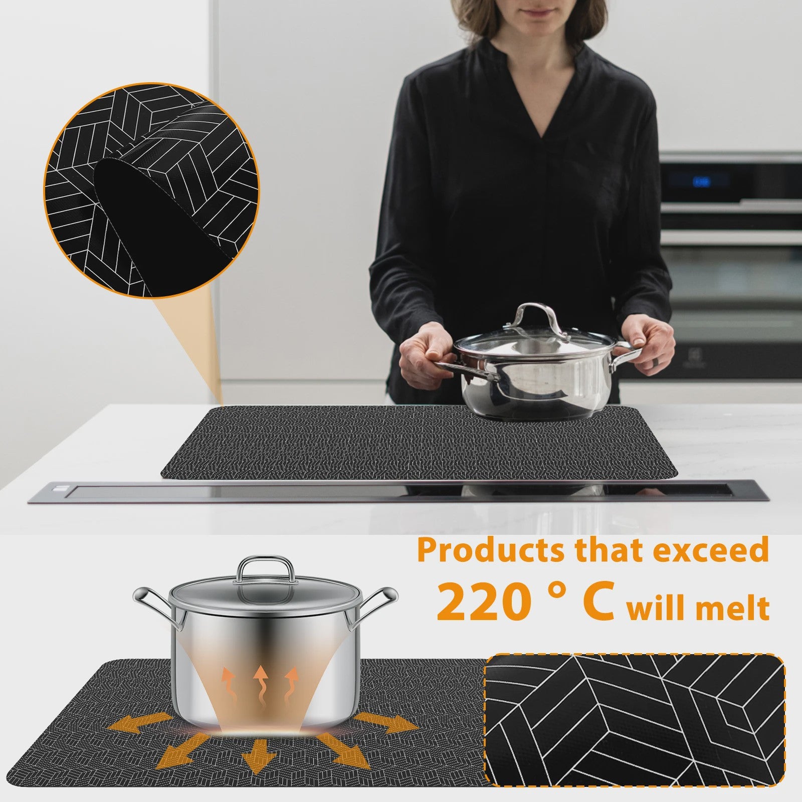 Siliconen Inductie Kookplaat Mat - Hittebestendig, Krasvrij & Antislip Keukenbeschermer