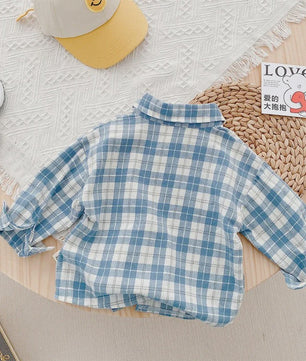 Lange Mouwen Jongens Shirt in Plaid Katoen - Perfect voor de Lente (1-4 Jaar)