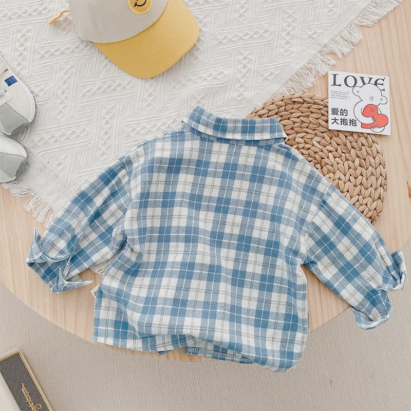 Lange Mouwen Jongens Shirt in Plaid Katoen - Perfect voor de Lente (1-4 Jaar)