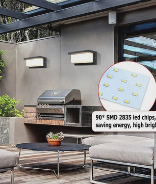 Set van 2 Waterdichte LED Buitenmuurverlichting met Bewegingssensor - IP66 - Tuin, Terras & Balkon