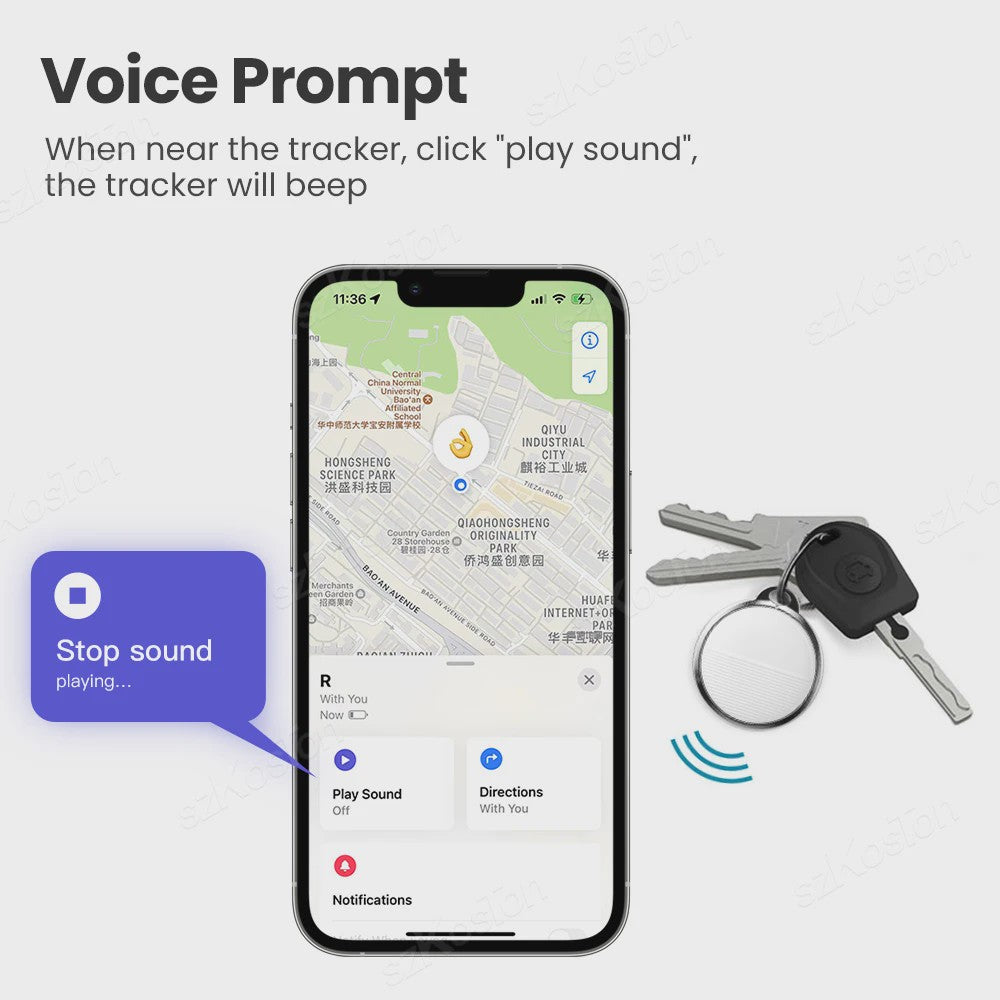 Mini GPS Tracker Smart Tag - Vind Je Sleutels, Tas of Huisdier met Apple Find My