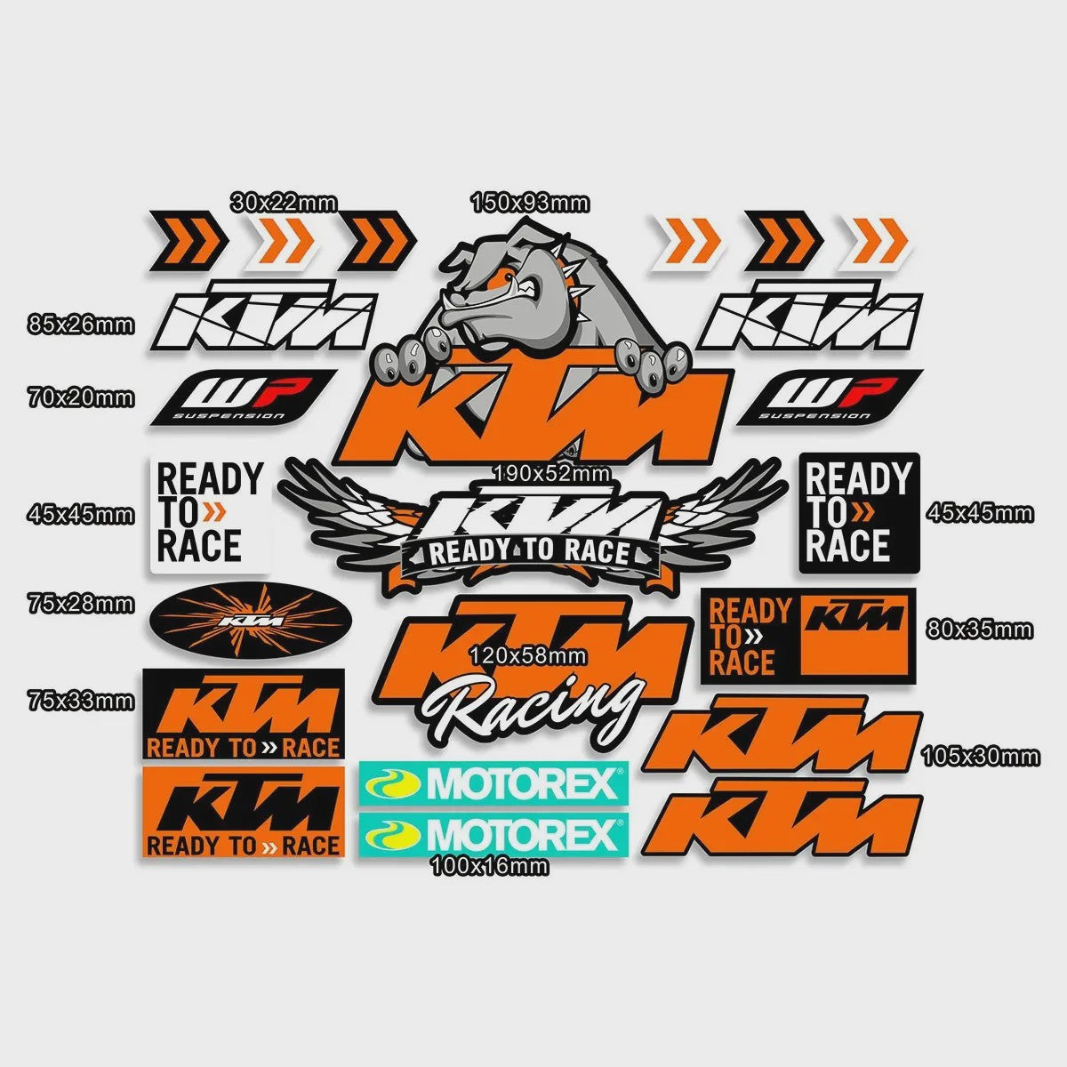 KTM Motor Stickers Set - Waterdicht Vinyl Decoratie voor Duke & Adventure Modellen