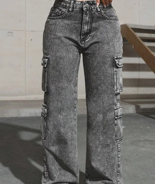 Y2K Cargo Jeans Dames - Hoge Taille, Stretch, Retro Stijl