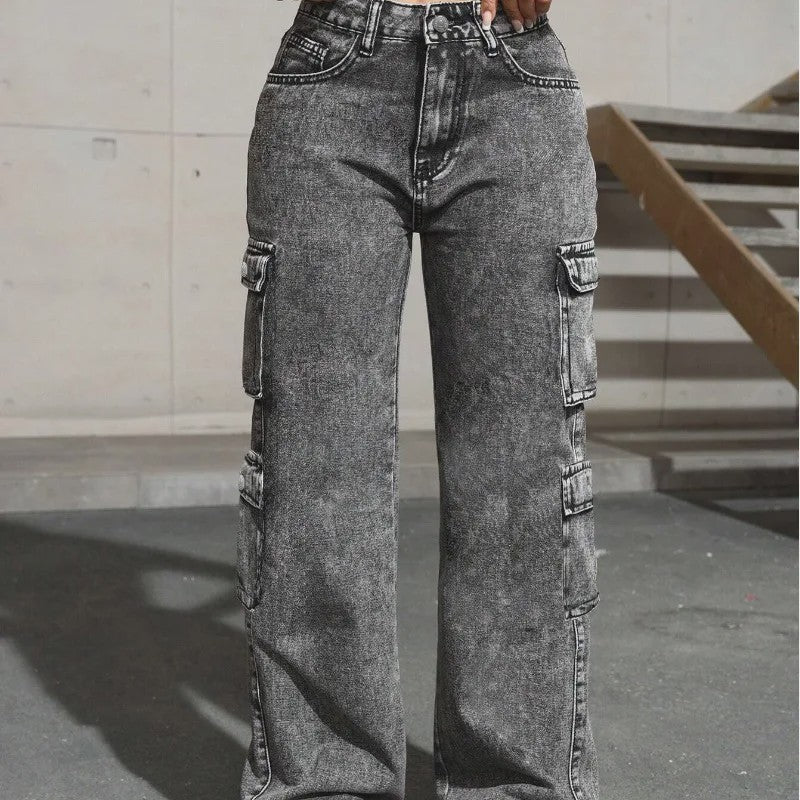 Y2K Cargo Jeans Dames - Hoge Taille, Stretch, Retro Stijl