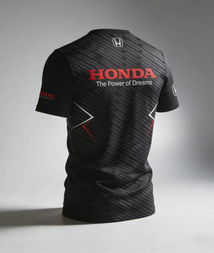 Honda Racing T-shirt Heren - Sportief & Trendy Kort Rood/Zwart