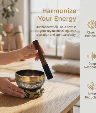 Tibetaanse Klankschaal Lotus Set - Uniek Cadeau voor Meditatie, Yoga & Chakra Balans