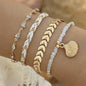 Set van 4 Bohemia Stijl Armbanden met Schelp & Zirkonia - Zomerse Beach Vibes