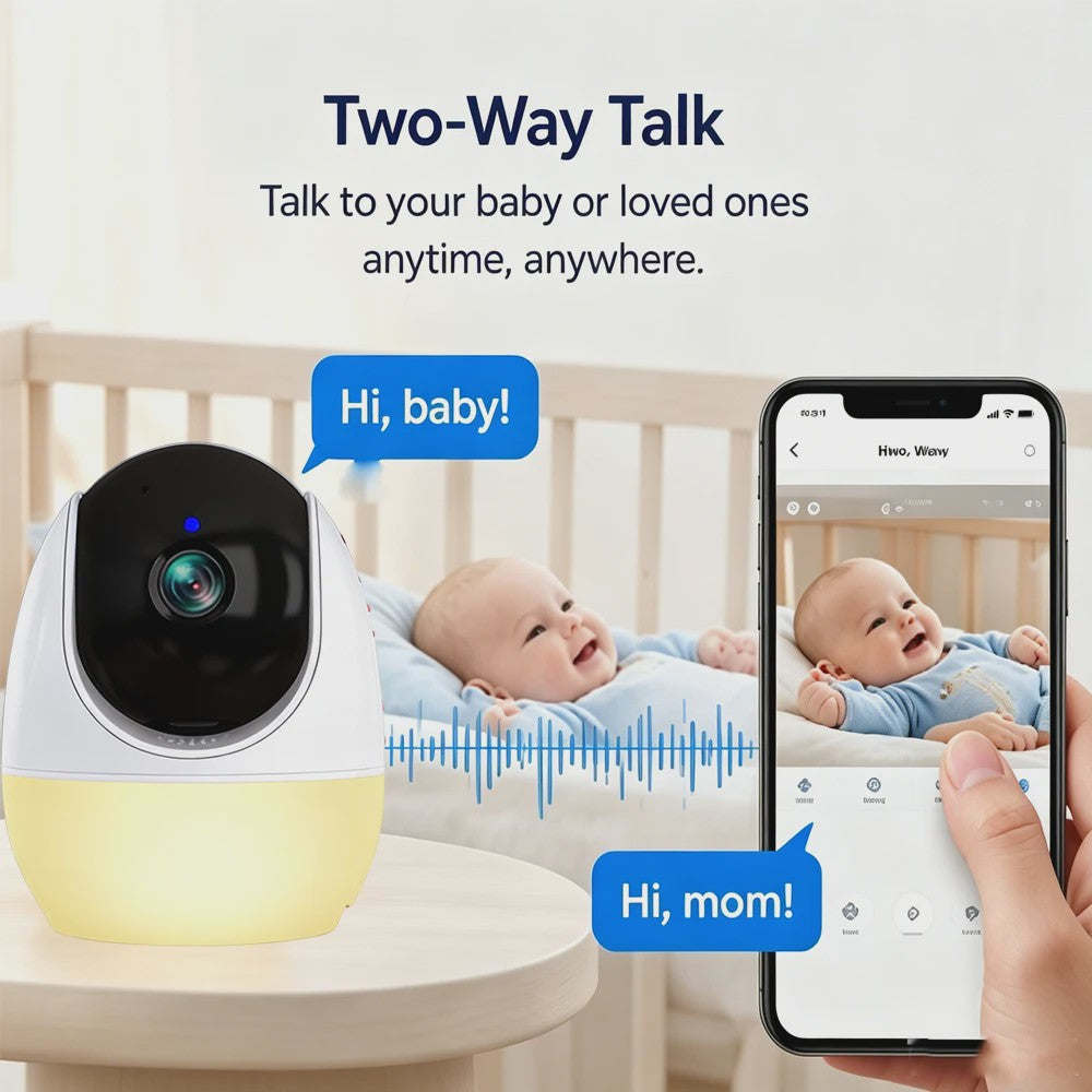 7-inch Babyfoon met Camera: Pan-Tilt-Zoom, Tweeweg Audio, Nachtzicht & Lullabies