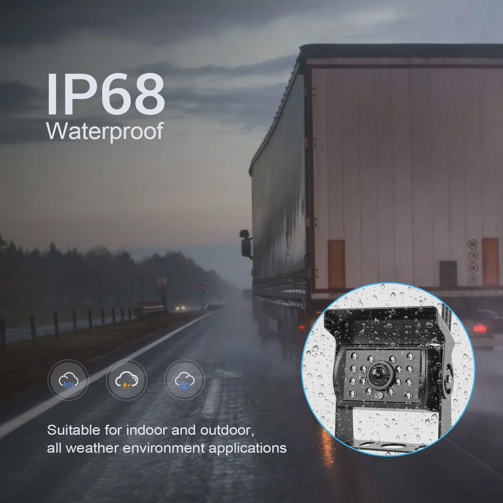 7" HD Draadloze Achteruitrijcamera met Nachtzicht en Waterdichte Monitor voor Vrachtwagen & Bus