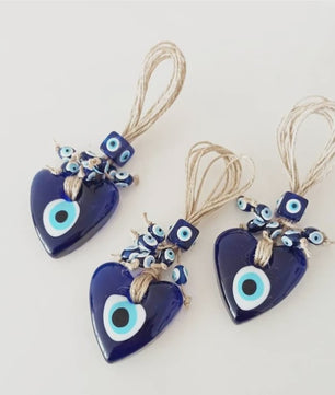 Blauw Turks Oog Hanger met Touw - Decoratie voor Auto, Muur & Huis