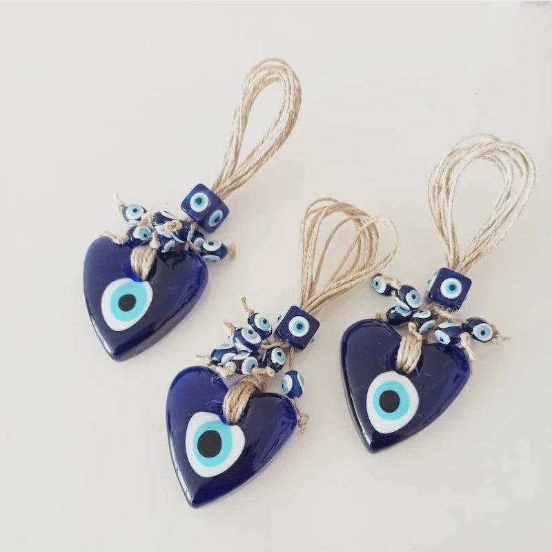 Blauw Turks Oog Hanger met Touw - Decoratie voor Auto, Muur & Huis