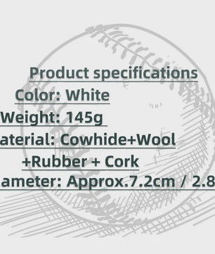 Professionele Baseball No. 9 inch - Gemaakt van Koeienhuid voor Training en Wedstrijden