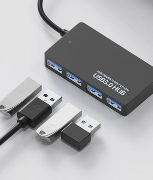 Slanke USB 3.0 Hub met 4 Poorten - Hoge Snelheid Dataoverdracht voor Laptop & PC