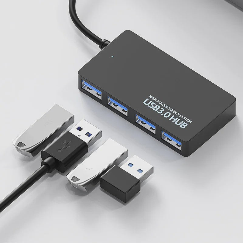 Slanke USB 3.0 Hub met 4 Poorten - Hoge Snelheid Dataoverdracht voor Laptop & PC