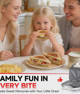 Compacte 2-Slots Sandwichmaker met Keramische Coating - Perfect voor Ontbijt, Panini's en Gegrilde Kaas