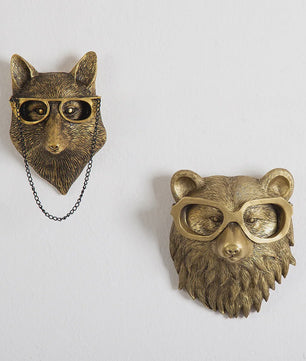 Gouden Hertenkop Wandhaak - Decoratieve Resin Muurhanger met Opbergfunctie