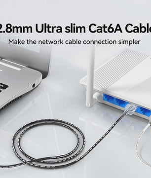 SAMZHE Slim Cat6A Netwerkkabel - 10Gbps Hoge Snelheid, 31AWG Zuiver Koper