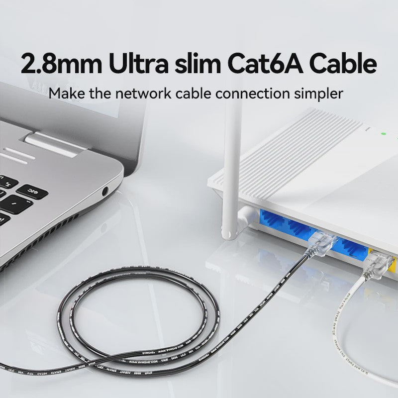 SAMZHE Slim Cat6A Netwerkkabel - 10Gbps Hoge Snelheid, 31AWG Zuiver Koper