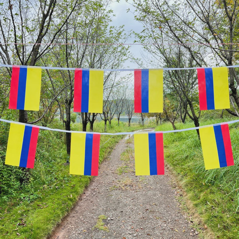 Colombia Vlaggenlijn 14x21cm - 20 Stuks Feestelijke Slingers voor Decoratie