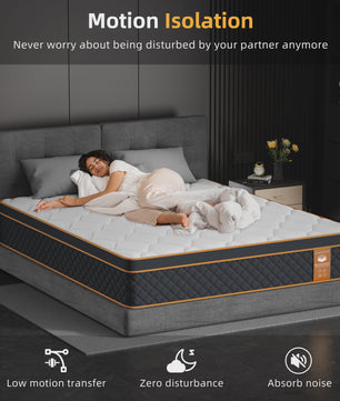 Pocketvering Matras 25cm Dik: Traagschuim, Zoned Support, 160/180x200cm - Stille Slaap