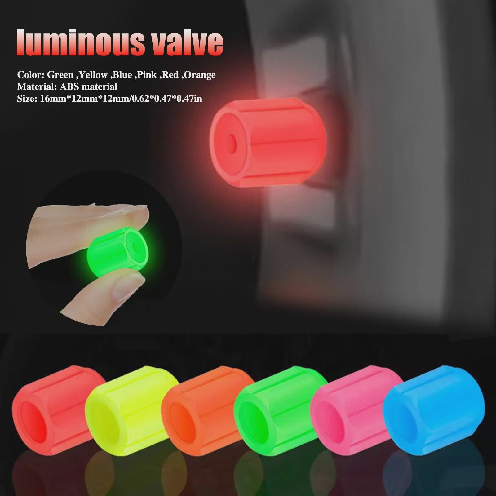 Lichtgevende Ventieldopjes - Glow in the Dark - Universeel voor Auto, Motor & Fiets