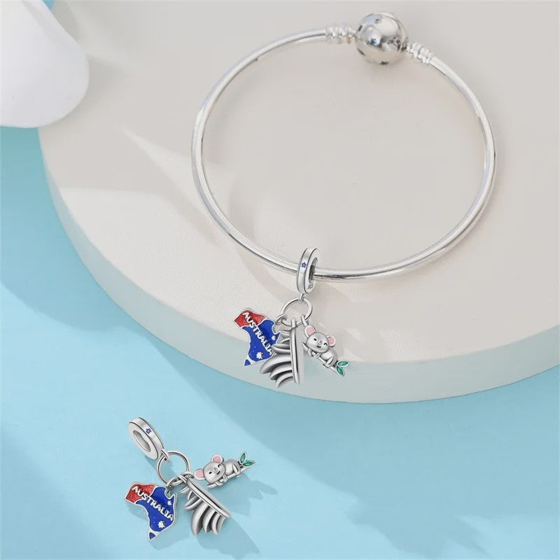 925 Sterling Zilveren Bedel Sydney Landmark & Koala - Perfect voor Pandora Armbanden