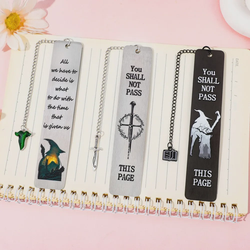 Lord of the Rings Metal Bladwijzer Set - Iconische Citaten & Fantasy Designs