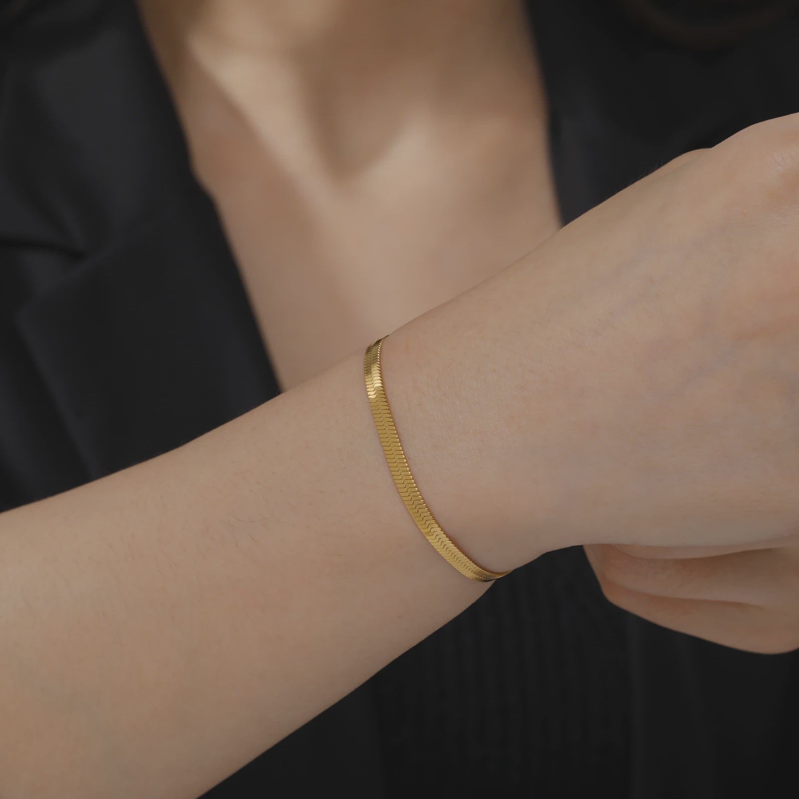 Minimalistische Slangenketting Anklet - Roestvrij Staal Goudkleurig