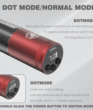 Dragonhawk A1 Draadloze Tattoopen Kit - Dual Modes, 1600mAh Batterij, 3.5mm Slag
