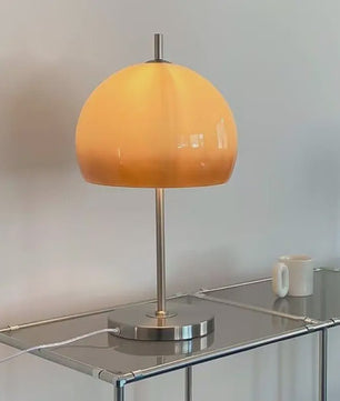 Retro Vloerlamp Mushroom Glas Gradient Oranje - Bauhaus Sfeerlamp voor Woonkamer & Slaapkamer