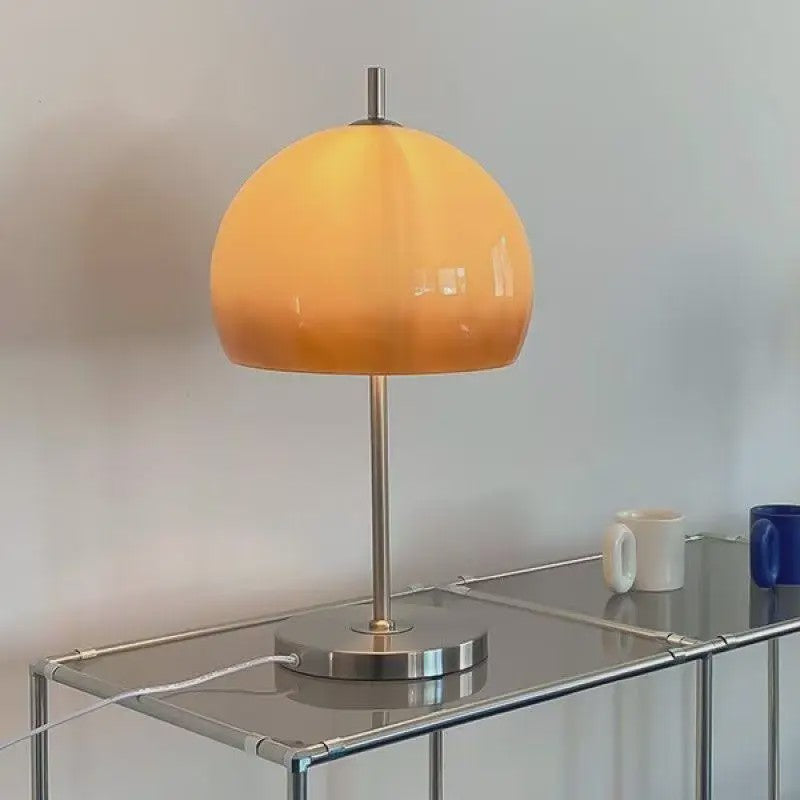 Retro Vloerlamp Mushroom Glas Gradient Oranje - Bauhaus Sfeerlamp voor Woonkamer & Slaapkamer