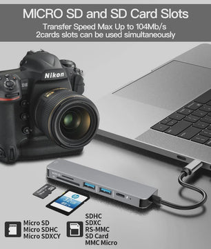 USB-C Hub met 4K HDMI, USB 3.0/2.0 & PD Laden - Dock voor MacBook, iPad, Samsung Dex