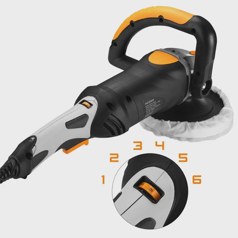 DEKO 1600W Elektrische Polijstmachine 180mm - Variabele Snelheid voor Auto en Vloer