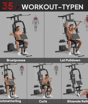 HOMCOM Krachtstation Fitness Station Multigym - Zwart