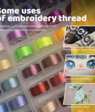 25 Kleuren Hoogglans Borduur Garen - 90 Meter Spoelen voor Handwerk & DIY
