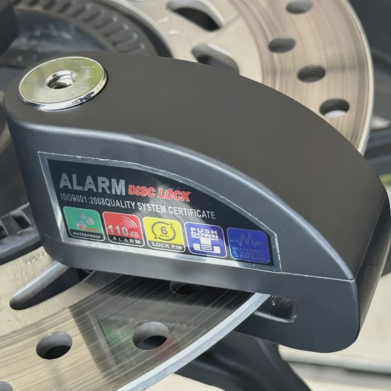 Waterdicht Motor Alarm Schijfrem Slot - Anti-diefstal Beveiliging voor Motor & Fiets + Herinneringskabel