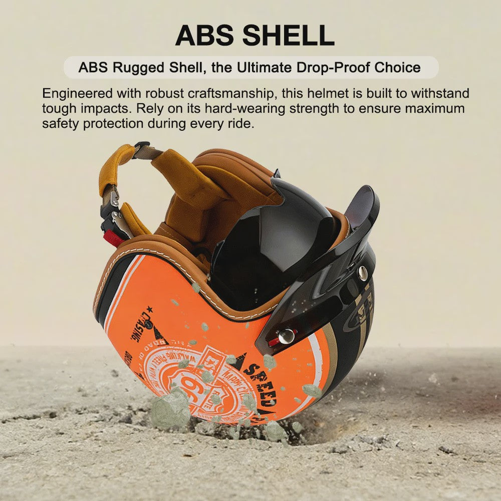 Stijlvolle Open Face Motorhelm met Unieke Graffiti Art - Lichtgewicht & Geventileerd