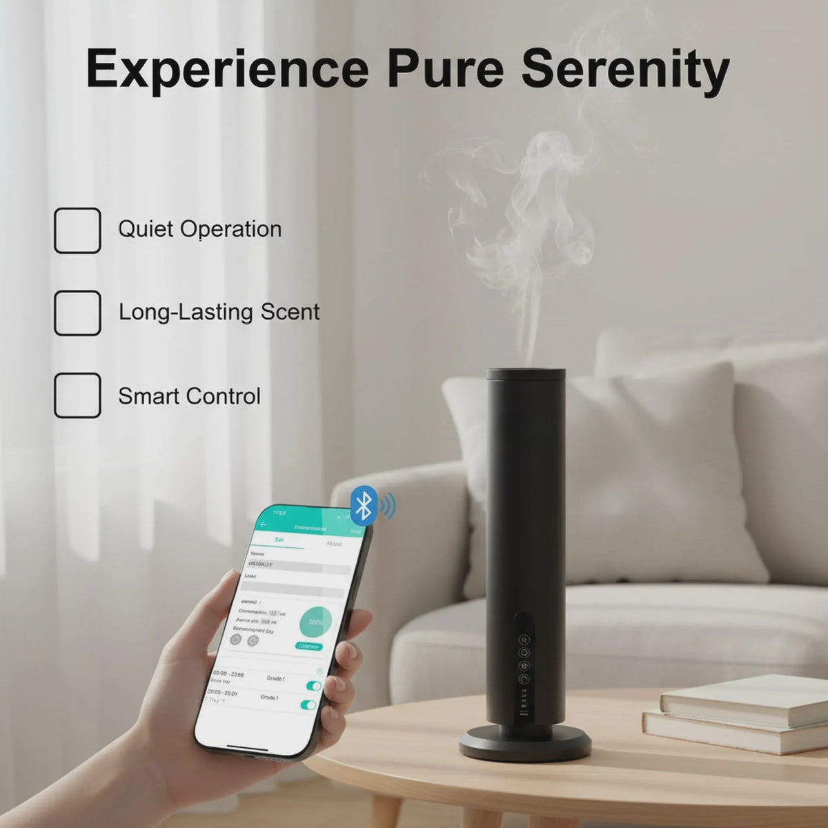 Draadloze Etherische Olie Diffuser met Bluetooth & Oplaadbaar - Koude Lucht Aromatherapie